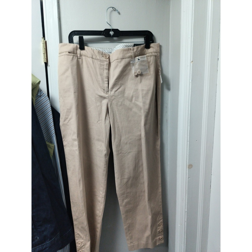 TALBOTS WOMEN'S PERFECT CROP PANT - KHAKI - SIZE 12 New